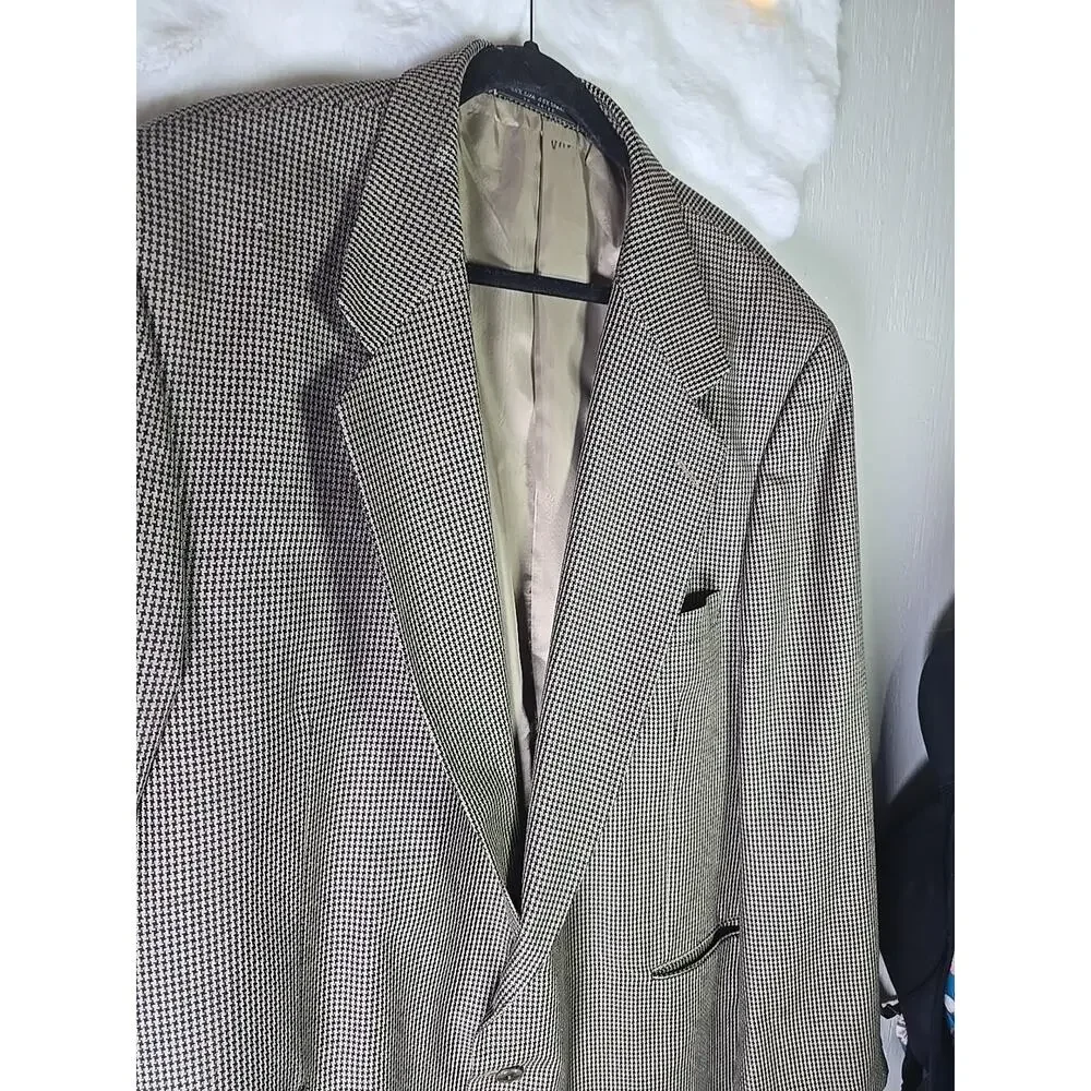 Bert Pulitzer Wool Silk Blazer Two Button Sport Coat Mens 44L Office Formal